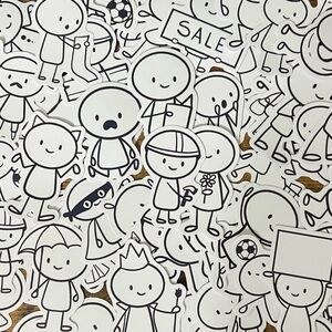 66pc Stick Figure Cartoon Sticker Set